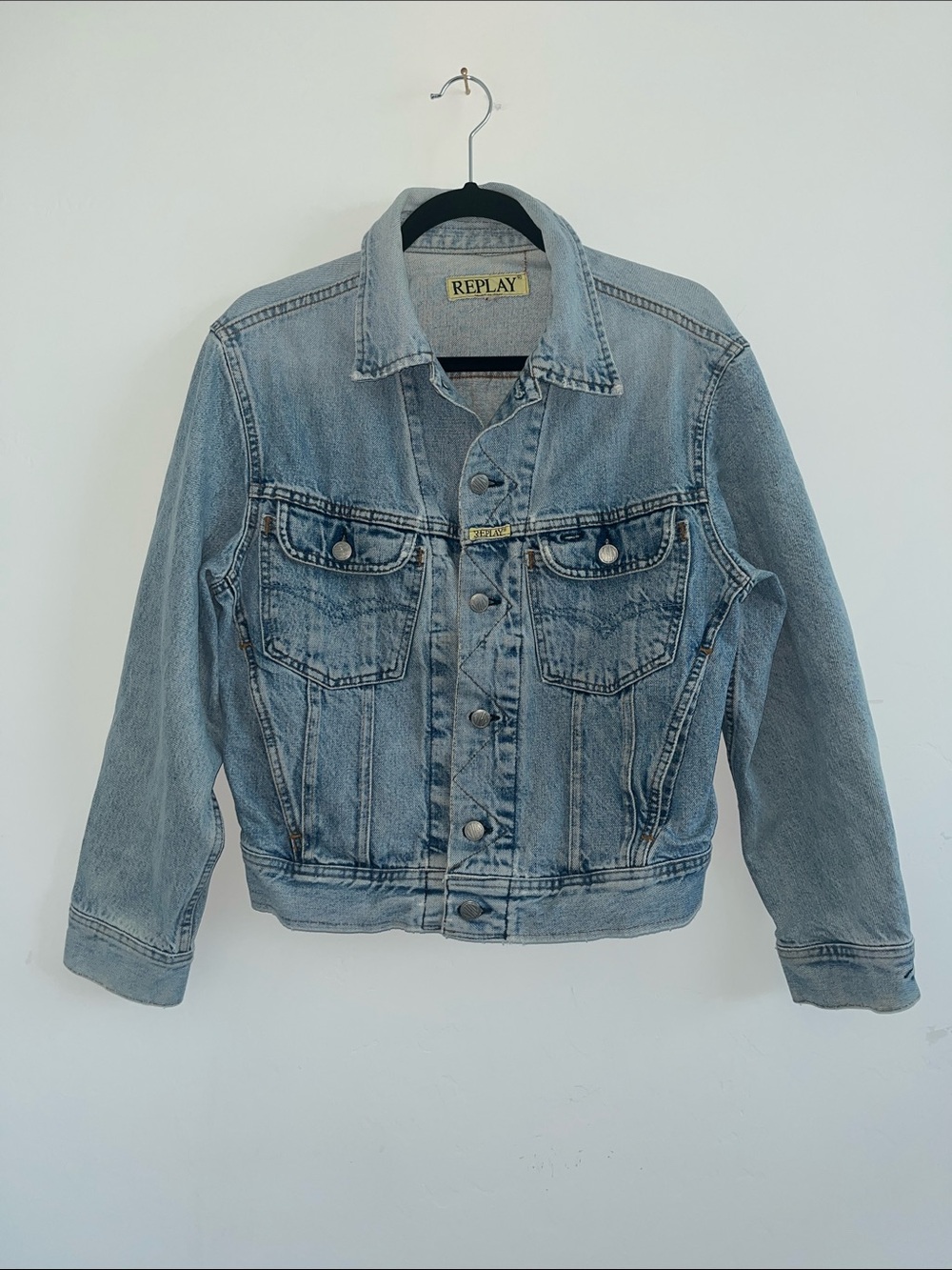 Replay Light Wash Blue Denim Jacket Vintage Denim size Small